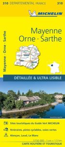 Mayenne, Orne, Sarthe - Michelin Departemental Map 310