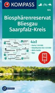 KOMPASS Wanderkarte 824 Biosphärenreservat Bliesgau & Saarpfalz-Kreis 1:25.000