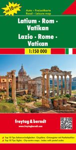 Lazio - Rome - Vatican Road Map 1:150 000 door Freytag Berndt Autokt. Latium,Rom,Vatik