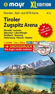 Tiroler Zugspitz Arena XL, Ehrwald, Lermoos, Biberwier, Lähn/Wengle, Bichlbach, Berwang, Heiterwang, Plansee, Namlos 1:25 000