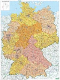 Duitsland postcode wandkaart