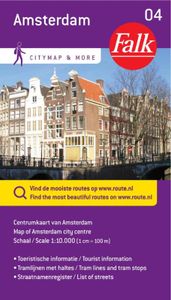 Falk citymap & more: Falk city map & more 04 Amsterdam 2016-2018, 3e druk. Toeristische centrumkaart met tramlijnen.