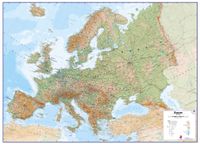 Europe fysisch wandkaart