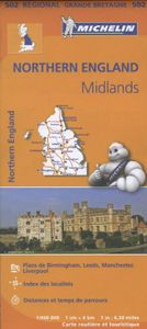 Michelin Wegenkaart 502 Engeland Noord - Midlands