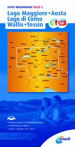 ANWB wegenkaart: Italië 3. Lago Maggiore,Lago di Como,Aosta,Wallis,Tessin