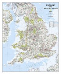 Engeland / Wales wandkaart