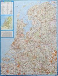Nederland wandkaart geplastificeerd