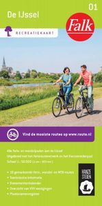 Falkplan fietskaart: Falk Recreatiekaart 01 De IJssel 2015-2018, 4e druk inclusief fietsknooppunten.