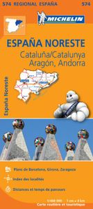 Michelin Wegenkaart 574 Spanje Noordoost - Catalunya, Aragón, Andorra