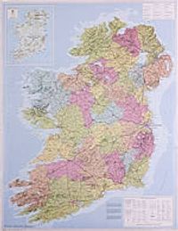 Ierland administratief wandkaart
